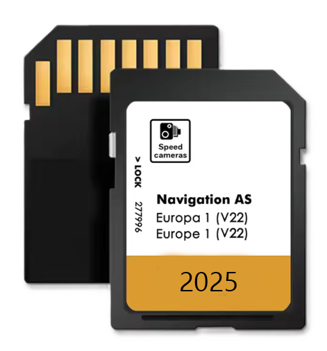 Navigation + Blitzer SD-Karte Europa 2025 (V22) – kompatibel mit VW Discover Media