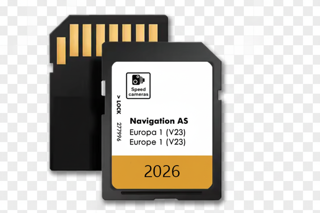 Navigation + Blitzer SD-Karte Europa 2026 (V23) – kompatibel mit VW Discover Media